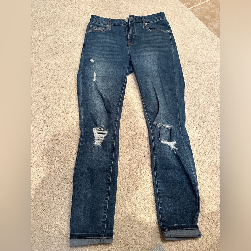 Boutique brand dark wash high waisted jeans